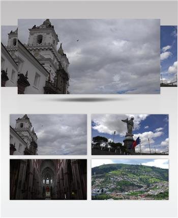 厄瓜多尔基多建筑教堂旅游风光