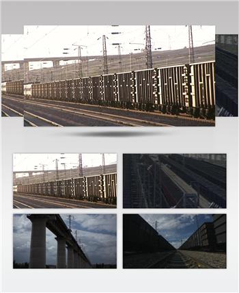 铁路运输轨道桥梁高速行驶火车列车实拍视频