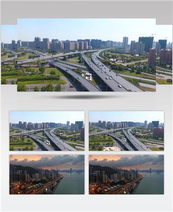 繁华都市公路交通实拍城市宣传视频素材