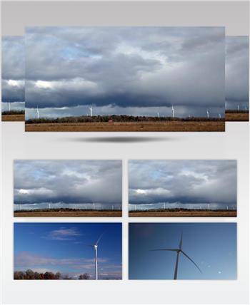 风电场风力发电绿色清洁能源实拍视频素材