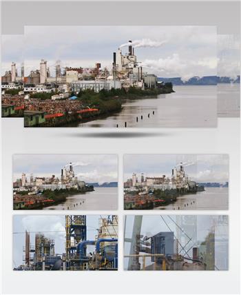 工厂工业废气排放大气污染自然生态环境破坏