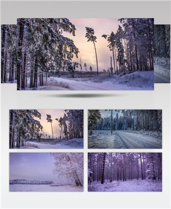 唯美延时美丽的冬季雪景高清视频素材