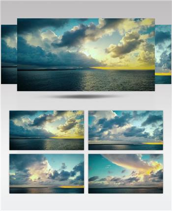 海上晨光流云4k超清延时实拍视频素材