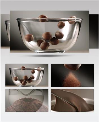 板栗牛奶巧克力饮料糕点实拍视频素材