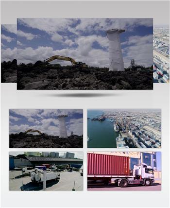 工地建设海关贸易经济发展视频素材