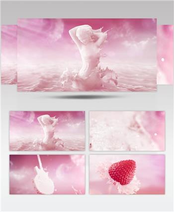 香浓牛奶草莓三维动画