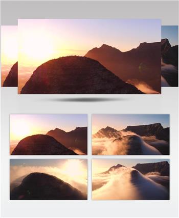 日出云海山脉气势恢宏磅礴震撼壮观自然风景实拍视频素材