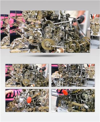 精密机械齿轮转动机械工业科技实拍视频素材