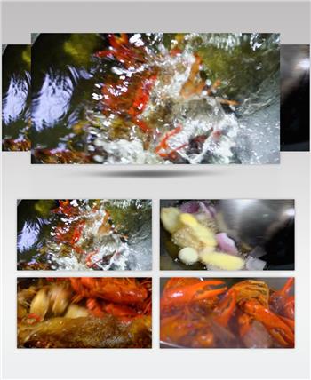 新鲜诱惑实拍美味小龙虾制作过程视频素材