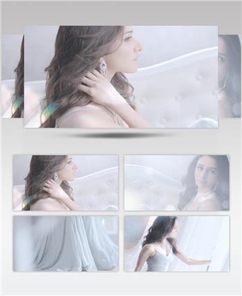 美女模特优美推窗