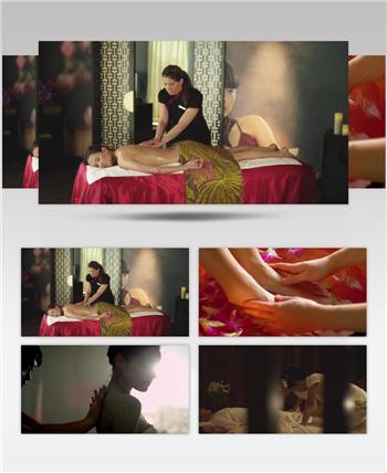 养生spa休闲娱乐温泉护理时尚健康人物生活剪影视频素材