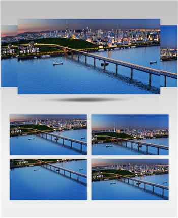 武汉长江大桥三维动画视频素材