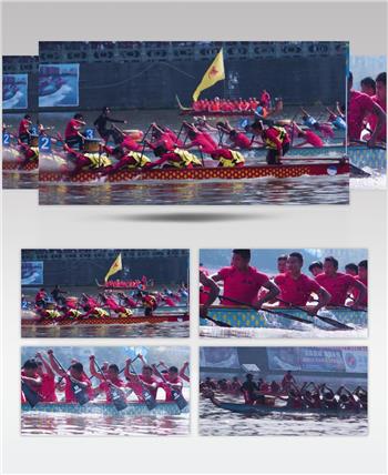 端午赛龙舟升格慢动作实拍视频