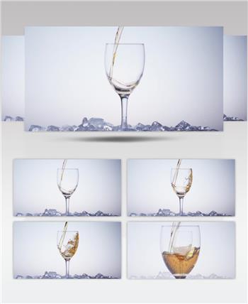 酒杯倒酒特写视频实拍素材