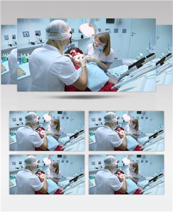 实拍牙医为患者治疗视频素材