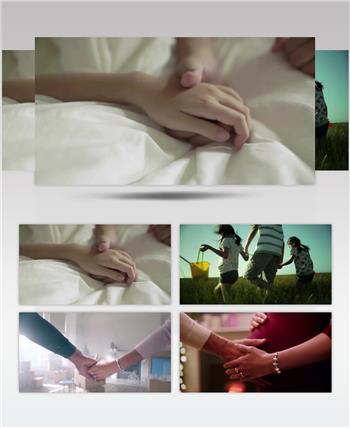 温馨幸福牵手陪伴特写合集视频素材