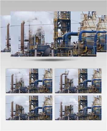 大型工厂企业蒸汽烟雾排放工业生产空气环保监测高清视频实拍