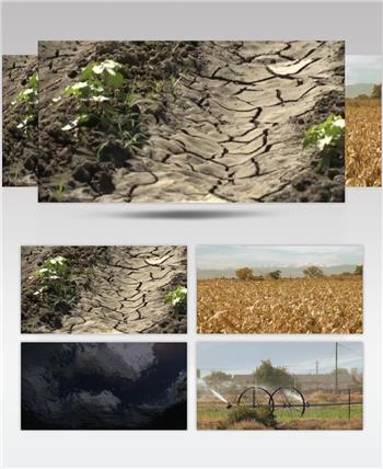 龟裂土地旱灾节约用水保护水源视频素材