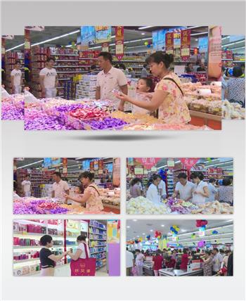 超市商场顾客购物实拍高清视频