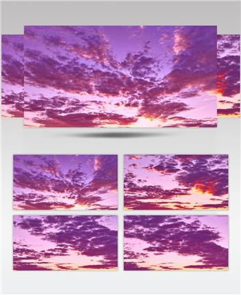 延时日落时分天边美丽火烧云唯美画面