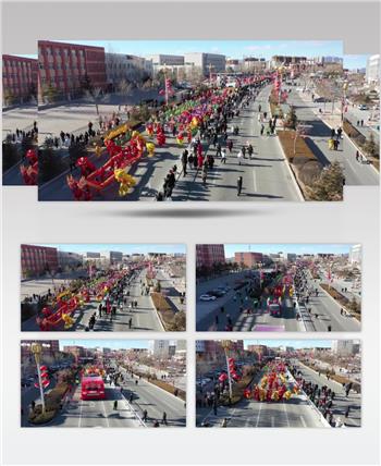 元宵节花车游行舞龙舞狮