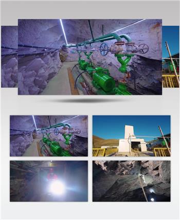 金矿开采矿洞矿车