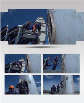 风电工程师走进风车内