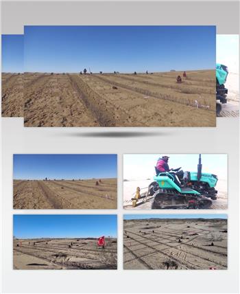 机器开沟治沙