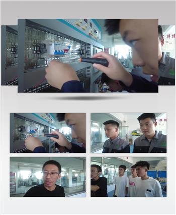 技校机械工程电气自动化专业学生学习安装电路