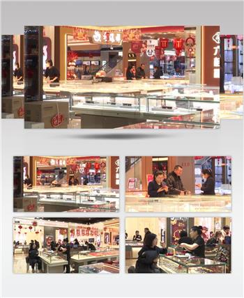 商场首饰专柜市民购买金银饰品