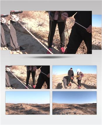 治理沙漠打眼栽树荒漠化治理