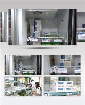 医院药房医生从冰柜中取药