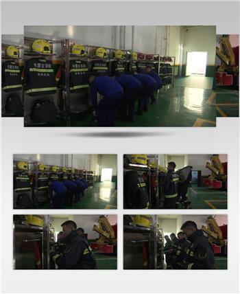 消防官兵紧急集合快速穿衣