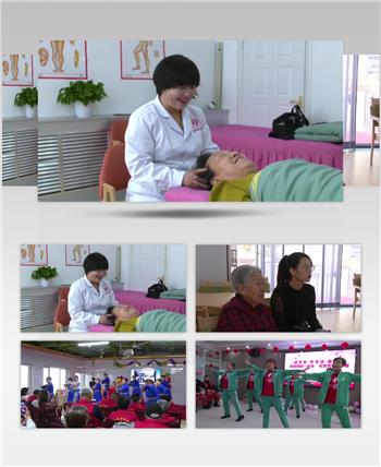 社区养老为老人服务剪头按摩包饺子