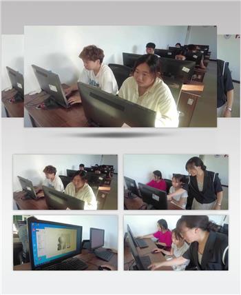 技校会计专业学生在学习计算机