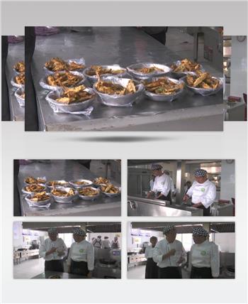 特殊教育学校学生学习炒菜厨师