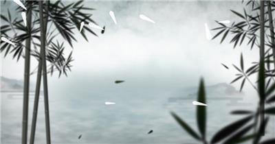 竹露荷风背景-3-05 中国风 荷叶 水墨画 中国风视频 背景视频