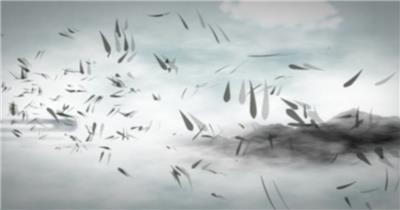 竹露荷风背景-3-03 中国风 荷叶 水墨画 中国风视频 背景视频