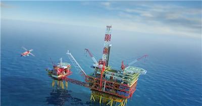 三维建筑动画高清视频素材中海油炼油设备