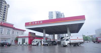中国石油加油站车流视频素材加速变延时