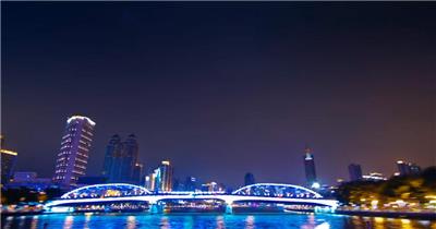 中国上海广州城市地标建筑高端办公楼夜景航拍宣传片高清视频素材城市09