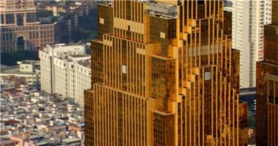 中国上海广州城市地标建筑高端办公楼夜景航拍宣传片高清视频素材现代城市11