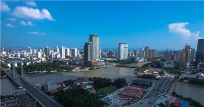 中国上海广州城市地标建筑高端办公楼夜景航拍宣传片高清视频素材现代城市02