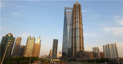 中国上海广州城市地标建筑高端办公楼夜景航拍宣传片高清视频素材城市39