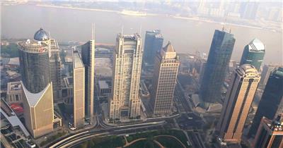 中国上海广州城市地标建筑高端办公楼夜景航拍宣传片高清视频素材城市20