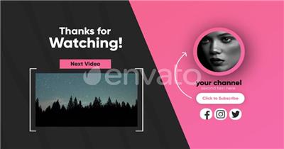 AE 15261 视频结束版式展示 ae素材源文件