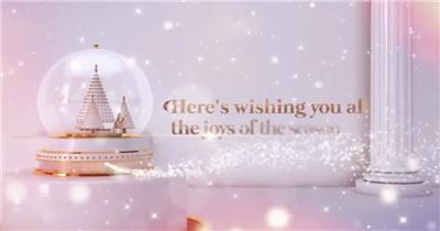 AE 16819 白色圣诞贺卡 ae素材源文件