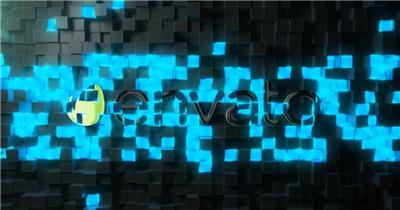 15850 方块阵科技标志展示 ae下载