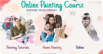 AE 17202 艺术亲子涂绘幻灯片 ae素材源文件