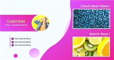 AE 17344 播主视频尾幕 ae素材源文件